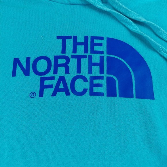 The North Face Women’s Medium Half Dome Pullover Hoodie Sweatshirt Blue Logo - Picture 2 of 10